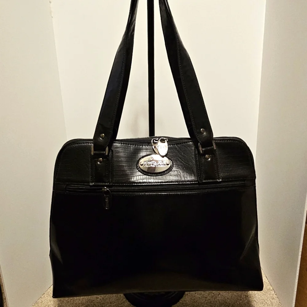Kenneth Cole‎ Laptop Computer Black Snakeskin Tote Briefcase Bag Luggage Strap